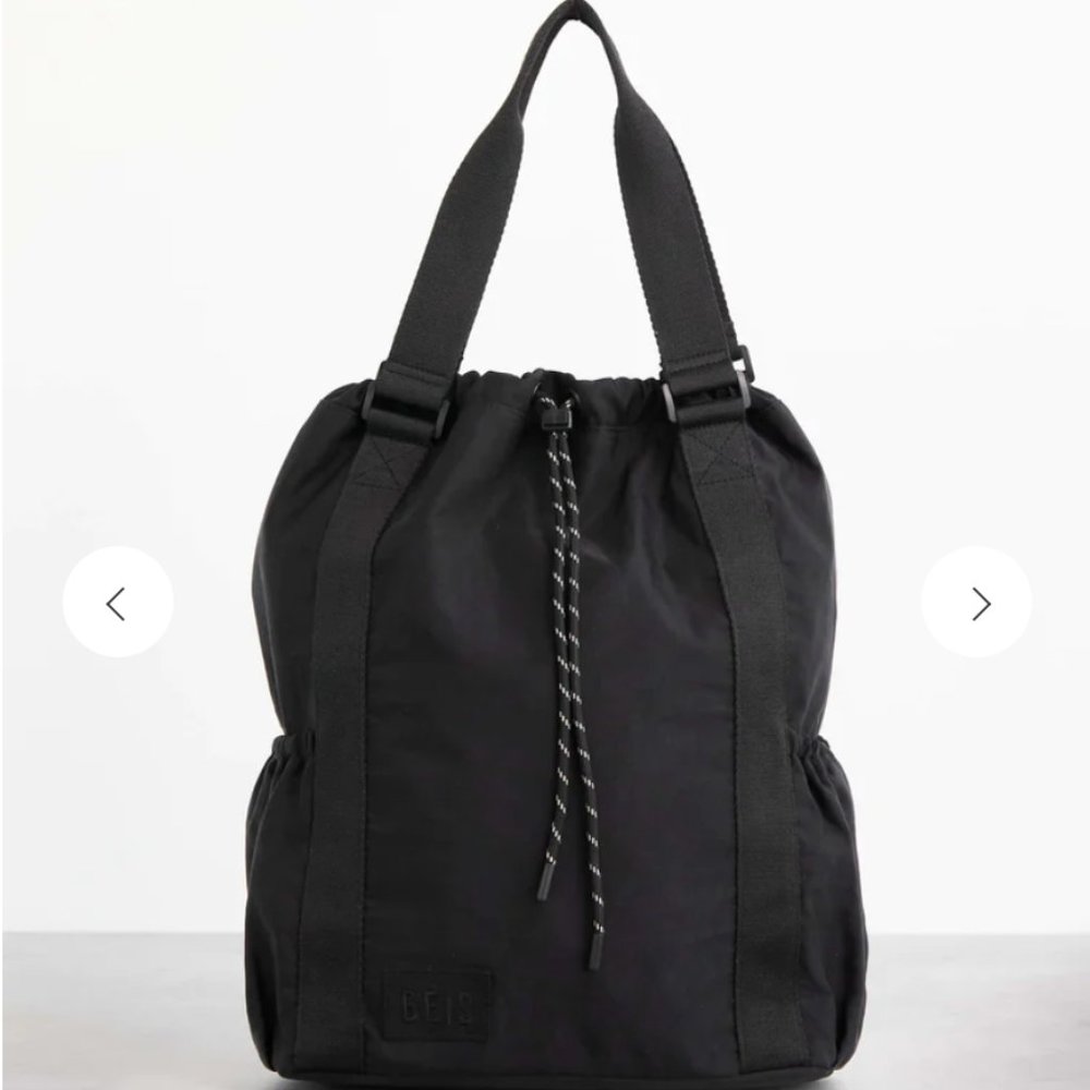 Beis Black Nylon Sport Tote